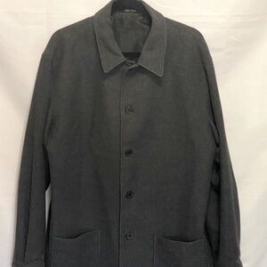 Wool blend charcoal gray shacket with pockets Sz L